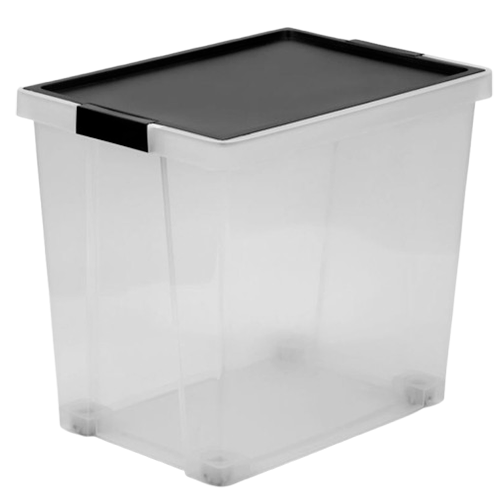 CAJA 60L MULTIUSOS CON RUEDAS TAPA NEGRA