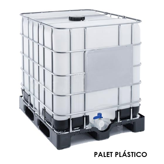 1.000 L - DEPOSITO REJADO IBC CON PALET PLASTICO HOMOLOGADO