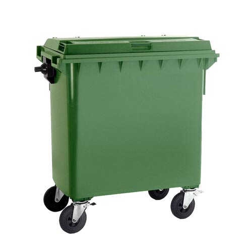CONTENEDOR BASURA 660L TAPA PLANA 4 RUEDAS vista 2