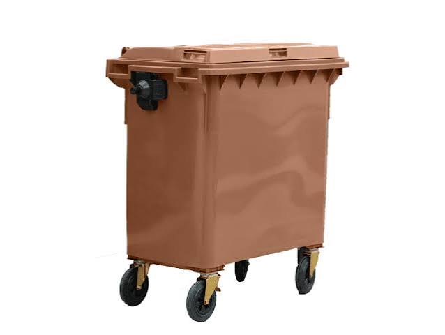 CONTENEDOR BASURA 800L TAPA PLANA 4 RUEDAS vista 2