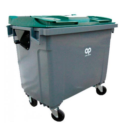 CONTENEDOR BASURA 800L TAPA PLANA 4 RUEDAS vista 4