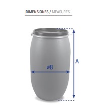 BIDÓN BALLESTA 60L BOCA ANCHA AZUL 310mm vista 2