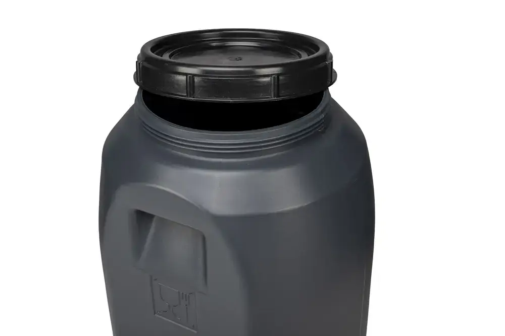 BIDON  60L TAPA  ROSCA  GRIS LADOS PLANOS vista 2