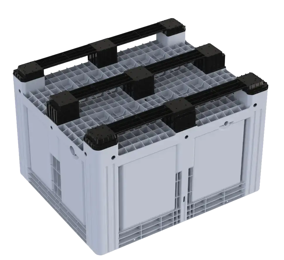 SUPERBOX, BIG BOX CERRADO 3 PATINES 1200x1000x790 GRIS vista 2