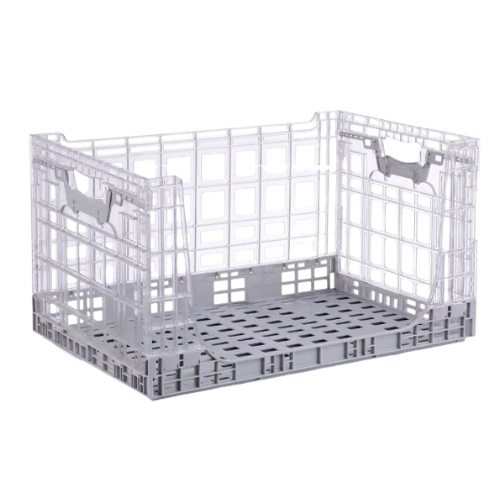 CUBETA TRANSPARENTE PLEGABLE DE PLÁSTICO 600x400x329mm 56L