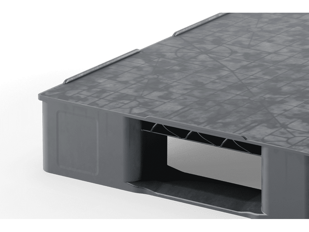 PALET PLÁSTICO ENDURE LISO 2 PATINES 1200x800x150 vista 5